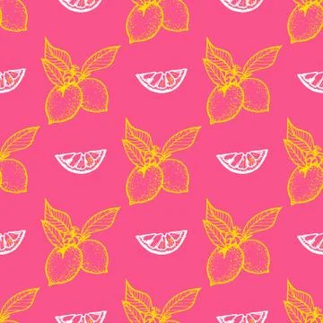 Seamless pattern with lemon Stock Illustration
