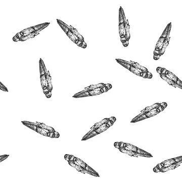 Seamless pattern lemon lemongrass sketch hand drawn Stock Illustration