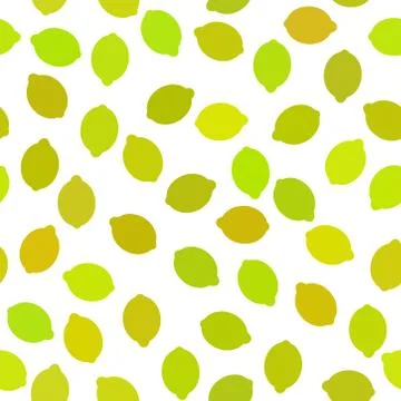 Seamless pattern with lemon, lime isolated on white background. Vector Stock Illustration