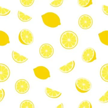Seamless pattern lemon modern on a white background Stock Illustration