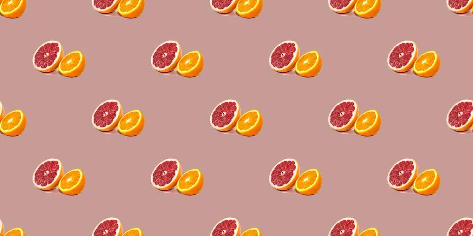 Seamless pattern with lemon, orange and grapefruit Stock Photos