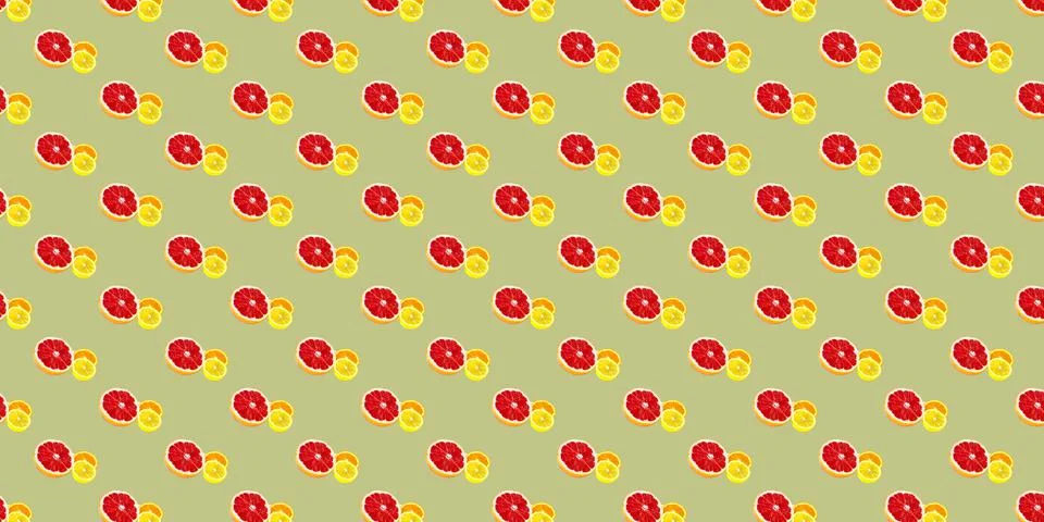 Seamless pattern with lemon, orange and grapefruit Foto stock