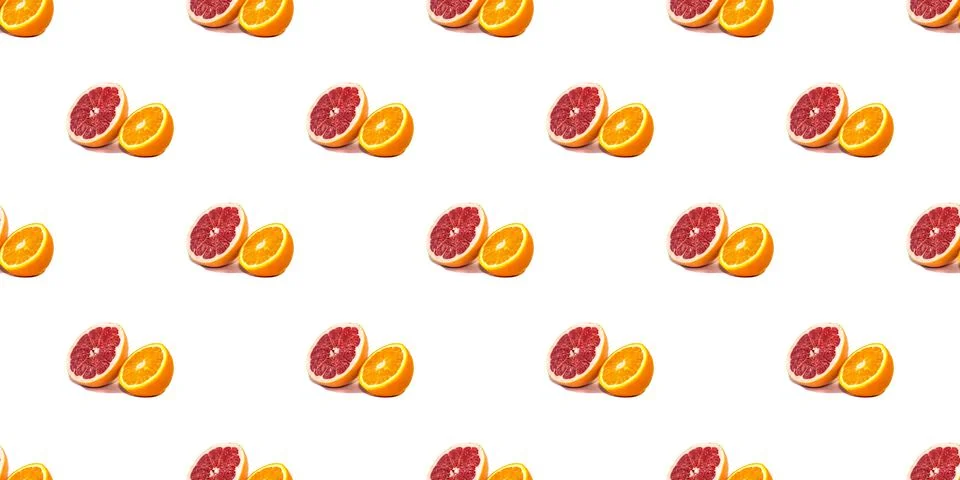 Seamless pattern with lemon, orange and grapefruit Stock Photos