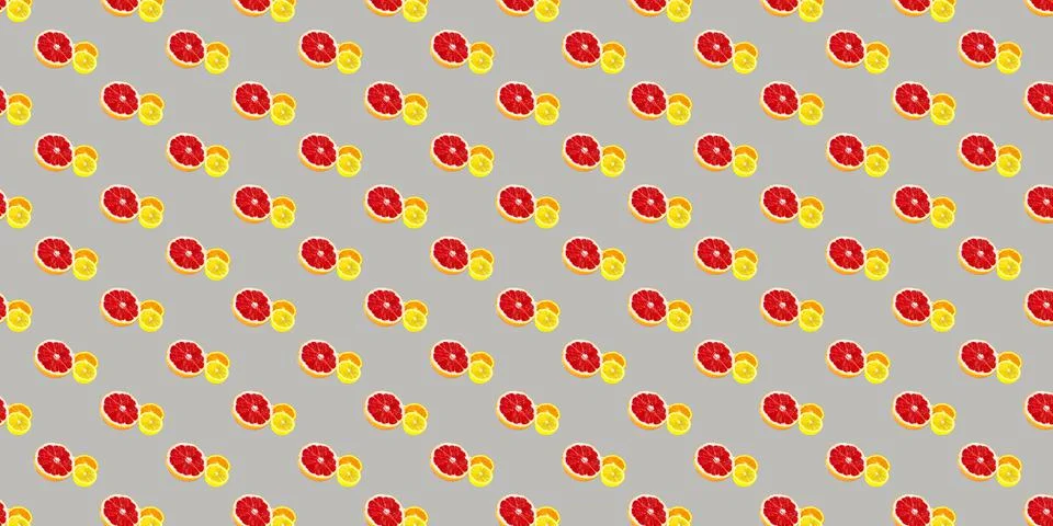 Seamless pattern with lemon, orange and grapefruit Stock Photos