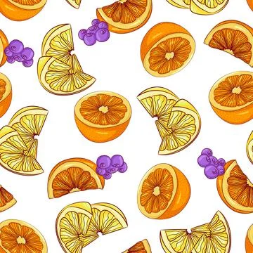 Seamless pattern lemon orange Stock Illustration
