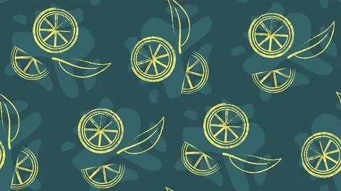 Seamless pattern with lemon. Repeating design element for printing on fabric イラスト素材