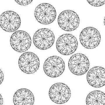 Seamless pattern lemon ripe slice sketch hand drawn Stockillustratie