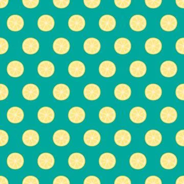 Seamless pattern with lemon slices Stock Illustration