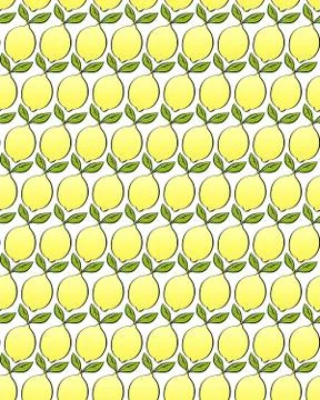 Seamless pattern with lemon on white background Stock Illustration