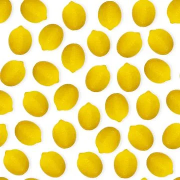 Seamless pattern. Lemon on white background. 스톡 사진