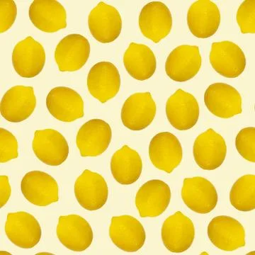 Seamless pattern. Lemon on yellow background. Foto stock