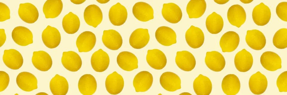 Seamless pattern. Lemon on yellow background. 写真素材
