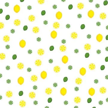 Seamless pattern with lemons and limes. Perfect for wallpapers, pattern fills Stock Illustration