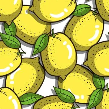 Seamless Pattern Lemons Stock Illustration