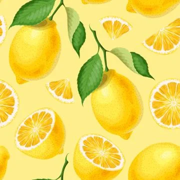 Seamless pattern with lemons Stock Illustration