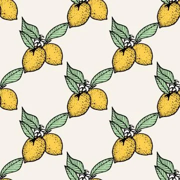 Seamless pattern of lemons Stock Illustration