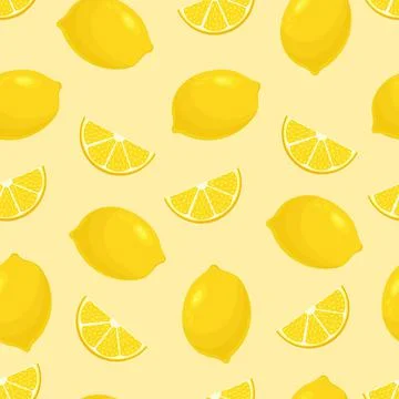 Seamless pattern with lemons. Illustrazione stock