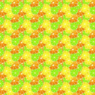 A seamless pattern with lemons, limes and oranges 스톡 일러스트