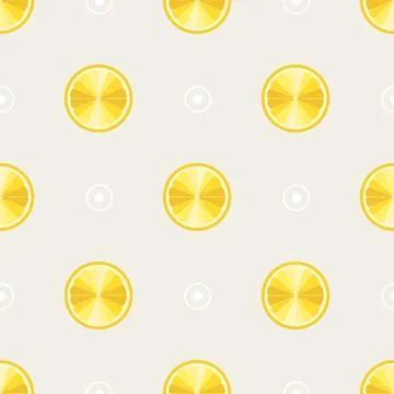 Seamless pattern with lemons vector illustration. Slices of lemon on the back Illustrazione stock