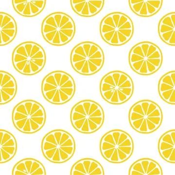 Seamless pattern with lemons on the white background. Stock Illustration