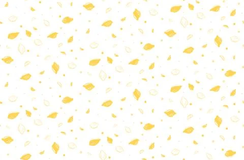 Seamless pattern with lemons on the white background. Hand drawn style. Vector Stock Illustration