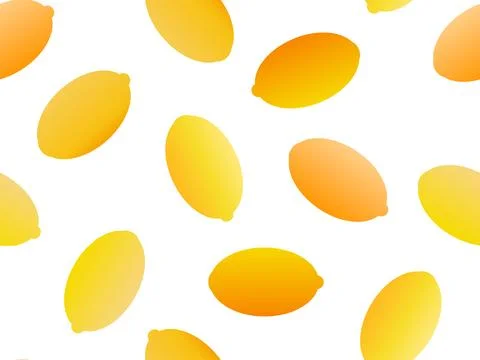 Seamless pattern with lemons on a white background. Gradient lemons in yell.. Stock Illustration