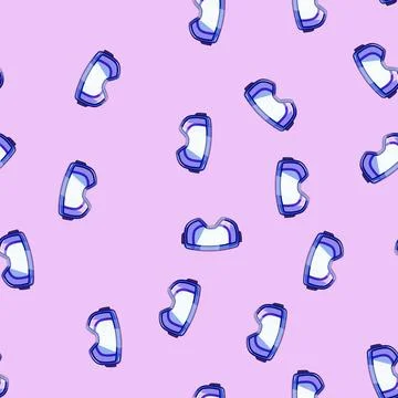 Seamless pattern lens goggles ski cartoon vector Stock Illustration