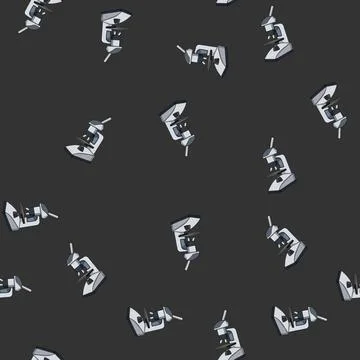 Seamless pattern lens microscope cartoon vector 스톡 일러스트