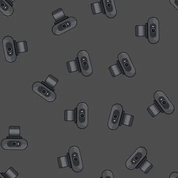 Seamless pattern lens web camera cartoon vector Stock Illustration