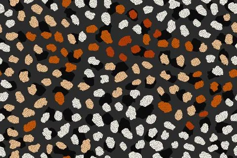 The seamless pattern leopard animal skin groups of rounded spots. Illustrazione stock