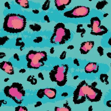 Seamless pattern with leopard, jaguar or cheetah coat of fur texture. Bright Stock Illustration