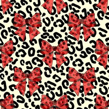 Seamless pattern with leopard print and roses. Vector background with animal Stock Illustration