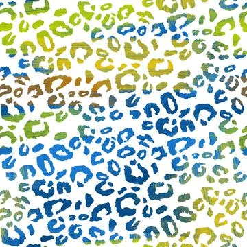 Seamless pattern leopard print multicolored Stock Illustration