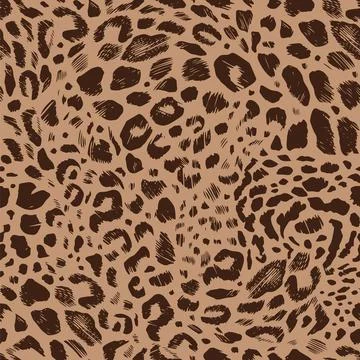 Seamless pattern of leopard spots. Jaguar skin. A modern bright illustration  Illustrazione stock