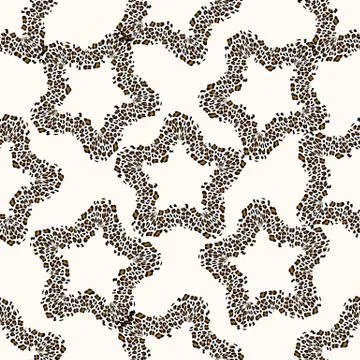 Seamless pattern with leopard stars, trendy rock or punk design, vector illus Illustrazione stock