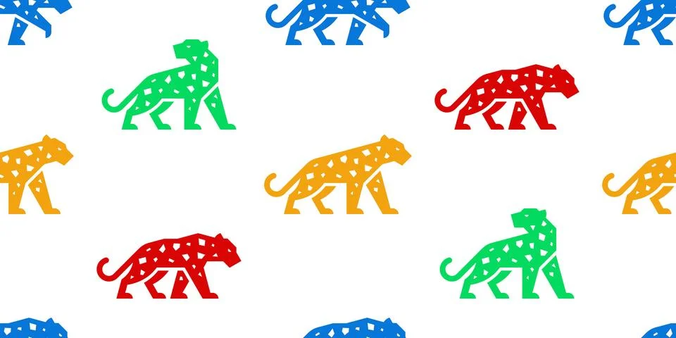 Seamless pattern with Leopards イラスト素材
