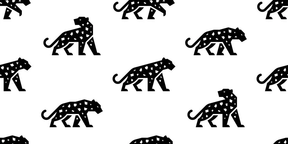 Seamless pattern with Leopards Stock Illustration