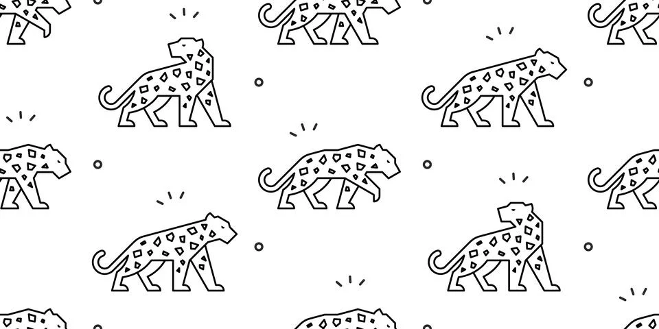 Seamless pattern with Leopards Stock Illustration