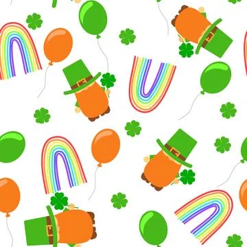 Seamless pattern with leprechaun. Stock Illustration