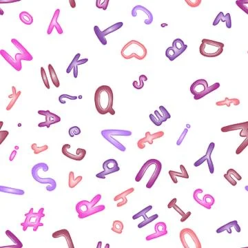 Seamless pattern with letters of the alphabet. Wallpaper with ABC. 库存插图