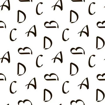 Seamless pattern with Letters . Hand drawn background. Can be used as fabric Stock Illustration