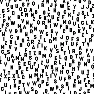 Seamless pattern of letters. Random order signs. Vector background 库存插图