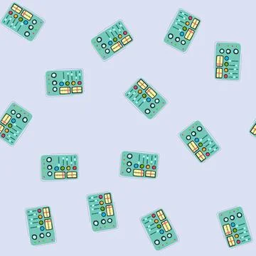 Seamless pattern levers retro control panel cartoon vector Stock Illustration