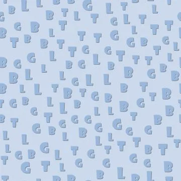 Seamless pattern with LGBT hand drawn letters on blue background transgender Stock Illustration