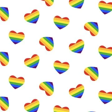 Seamless pattern LGBT rainbow heart. Pride Month concept. Stock Illustration
