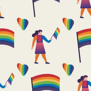 Seamless pattern LGBTQ Pride Parade Set. Vector illustration of a gay pride Stock Illustration