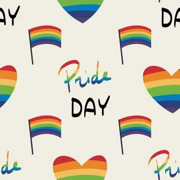 Seamless pattern LGBTQ Pride Parade Set. Vector illustration of a gay pride 库存插图