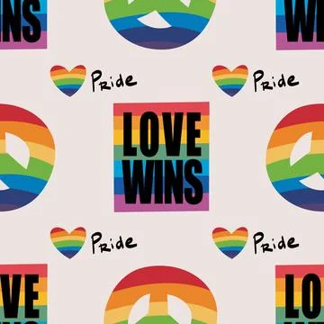Seamless pattern LGBTQ Pride Parade Set. Vector illustration of a gay pride Stock Illustration