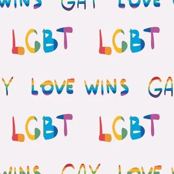 Seamless pattern LGBTQ Pride Parade Set. Vector illustration of a gay pride 库存插图