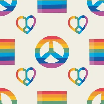 Seamless pattern LGBTQ Pride Parade Set. Vector illustration of a gay pride Stockillustratie